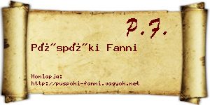 Püspöki Fanni névjegykártya